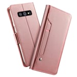 Plånboksfodral Spegel Galaxy S10 Rose gold