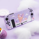 Coque de protection en TPU souple pour Nintendo Switch, pour manette Joy-Con, violet, rose, lapin, chat