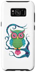 Coque pour Galaxy S8+ Hibou floral art populaire asiatique design visuel hibou drôle