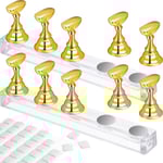 2 Set Akryl Nagelkonst Övningsställ Magnetiska Nagelspets Hållare Träning Fingernagel Displayställ DIY Nagel Kristallhållare