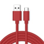 NWNK13 USB C CableType C Fast Charging Cable for Sony Xperia L1 L2 L3 ultra Nylon Braided Android Phone Charger Lead Wire Sync Cord red 2mt