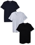 Emporio Armani Men's Emporio Armani Men's Cotton V-neck T-shirt, 3-pack Base Layer Top, Grey/Navy/Black, L UK