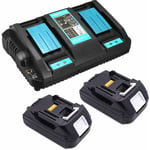 Powerwings - pack de 3) 2X Batterie 14.4V 1500mAh Pour Makita BL1430 BL1415N BL1415 BL1440B BL1450B+ Chargeur ¨¤ deux ports 4A DC18RD 18V 14,4V pour
