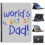 Fancy A Snuggle World's Greatest Dad Fathers Day Birthday Gift For Apple iPad 2, 3 & 4 Faux Leather Folio Presenter Case Cover Bag with Stand Capability