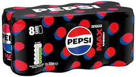 Pepsi Max Cherry No Sugar Cola Cans 8 x 330ml