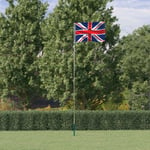 vidaXL Storbritanniens flagga och flaggstång 5,55 m aluminium 3147140