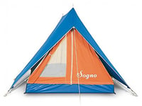 Bertoni Tende, Rêve Tente de Camping canadienne 3 Places, Hauteur intérieure 140 cm, Couleur Bleu/Orange, Unisexe Adulte, Unique