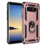 BestST Coque Samsung Galaxy Note 8, avec Anneau Support, Coque Etui Housse Galaxy Note 8 Antichoc Militaire [Tough Armor] Heavy Duty Shock Proof Protective Housse pour Galaxy Note 8- Rose Or