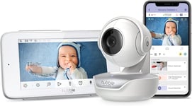 Hubble Connected Nursery Pal Premium 5" Baby Monitor Camera-Audio-Night Vision