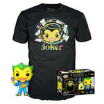 Funko POP! & Tee: DC - Joker - (BKLT) - Medium - DC Comics - T-Shirt - Clothes With Collectable Vinyl Figure - Gift Idea - Toys and Short Sleeve Top for Adults Unisex Men and Women - Comic Books Fans