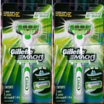 2 x Gillette MACH3 SENSITIVE Mens (1 REFILLABLE RAZOR + 1 SHAVING CARTRIDGE)