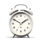 NEWGATE ® Charlie Bell Echo Alarm - Small contemporary Bedside Alarm Clock - Bedroom Accessories - Alarm Clocks - Desk Accessories - Bedside Clock - Arabic numerals - White Case