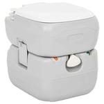 vidaXL Portable Camping Toilet Grey and White 22+12 L HDPE