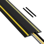 D-Line FC83H Passe Câble Sol, Passage Plancher, Liégeable Goulotte de Sol, Prévient les Accidents - Cavité du Câble = 30mm (Largeur) x 10mm (Hauteur) - 1,8m Longueur - Noir avec Rayure Jaune