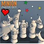 MakeIT Amazing, Minion Chess Set, From 3cm To 30cm High, 16 Piece Multifärg M