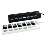 lect carte memoire 7 port on-off switch usb 2.0 hub high speed for pc laptop wh ep88073