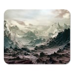 Mousepad Computer Notepad Office Artistic 3D Landscape Where It is Observed Several Mountains and Peaks Cloud Digital Home School Game Player Computer Worker Inch