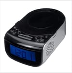CD Player FM Digital Radio Alarm Clock, LCD Alarm Clock Dual Speaker Tuning Am/Fm Radio CD Music Player Machine Adjustable Brightness