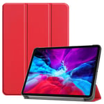 Cover For Apple Ipad Pro 12.9 Case 2020 Folding Stand Hard Pc Back Smart Case For Funda Ipad Pro 12 9 Cover 4th Generation Capa-red
