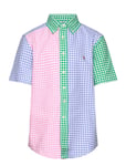 Gingham Oxford Short-Sleeve Fun Shirt Tops Shirts Short-sleeved Shirts Multi/patterned Ralph Lauren Kids
