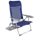AKTIVE 62294 - Chaise de Plage Pliable Multiposition, avec poignée pour Un Transport Facile, 6 Positions, Dimensions 61 x 60 x 89 cm, en Aluminium et Anti-basculement, Poids Maximum supporté 110 kg