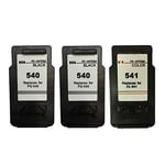 Ink Jungle 2x PG-540 Black & 1x CL-541 Colour Remanufactured Ink Cartridge For Canon PIXMA MX455 Inkjet Printers