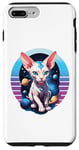 Coque pour iPhone 7 Plus/8 Plus Chat Sphynx sans poils volant dans l'espace Animal amoureux