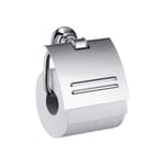 Hansgrohe 42036820 Porte-rouleau de papier toilette avec couverture, nickel brossé