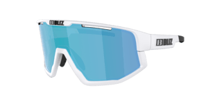 Bliz Fusion Small sykkelbriller matthvit med blå linse