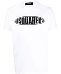 Dsquared2 Mens Surf Board logo print T-Shirt in White Cotton - Size X-Large