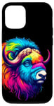 iPhone 15 Pro Cool Musk Ox Graphic Spirit Animal Illustration Tie Dye Art Case