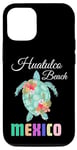 Coque pour iPhone 14 Pro Huatulco Beach Mexico Floral Turtle Match de vacances en famille