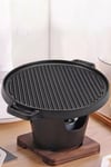 Black Cast Iron Grill Pan with Handles