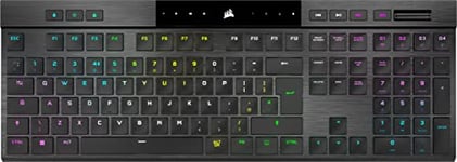 CORSAIR K100 AIR WIRELESS RGB Ultra-Thin Mechanical Gaming Keyboard – CHERRY MX Low Profile Tactile Switches – Low-Latency Bluetooth – iCUE Compatible – PC, Mac, PS5, PS4, Xbox – QWERTY UK – Black