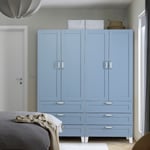 IKEA PLATSA garderob med 4 dörrar+6lådor 160x42x191 cm