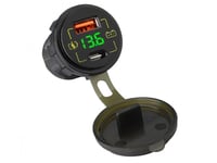 Blås Bil Laddare Usb+Usb-C M18a Voltmeter
