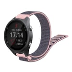Garmin Forerunner 245 nylon velcro watch band - Grey / Pink