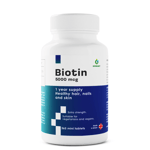 Biotin 5000mcg - Hair Growth Supplement for Women & Men - Hair Skin Nails