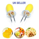 6/12 Pcs Stainless Steel Corn On The Cob Skewers Sweetcorn Holder Bbq Prongs