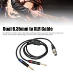 Dubbel 6,35 mm hane till XLR hona kabel 24K guldpläterade kontakter Dubbel 1/4 tum till XLR Y-splitter konverteringsadapter 2m / 6,6ft