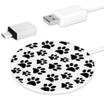MUOOUM Black Animal Footprint Fast Wireless Charger, Wireless Charging Pad 10W Unibody Fast Charging Pad Compatible for iPhone, airpods or any Qi enabled Smartphone