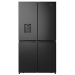 Hisense RQ758N4SWFE Four Door Fridge Freezer With Water Dispenser Non Plumbed - BLACK STEEL