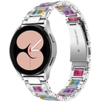 INF Klokke armbånd Sliver+Flerfarget Samsung Galaxy Watch 20 mm