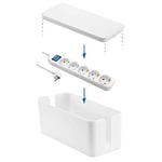 Electraline 300170 Boîte de rangement avec multiprise 5 prises avec interrupteur, câble 1,5 m/multiprise/prise de table - Blanc