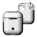 Protective Case Frosted Rubber Paint + PC Bluetooth Earphones Case Anti-lost Storage Bag for Apple AirPods 1/2 (Color : White)