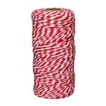 Binwat Macrame Cord Natual Macrame Cotton Cord DIY Craft Cord Spool Twine Rustic String Cotton Rope for Wall Hanging,Plant Hangers,Crafts,Knitting,Decorative Projects 2 mm x100yd (Red+White)
