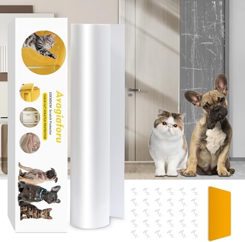 Protection Canape Chat Anti Griffe,30cm*500CM Transparent Autocollant De Protection,Protecteur De Meubles Anti-Rayures Avec 20 Vis - Animalerie