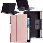 HYMY Tablet Case for Lenovo Yoga Smart Tab YT-X705F - Flip Case Cover Premium Leather Folio Cover for Lenovo Yoga Smart Tab YT-X705F Auto Sleep,Color-Rose gold