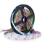 BTF-LIGHTING WS2812E ECO RGB Alloy Wires 5050SMD Individual Addressable 16.4FT 30Pixels/m 150Pixels Flexible White PCB Full Color LED Pixel Strip Dream Color IP30 Non-Waterproof DIY Projects Only DC5V