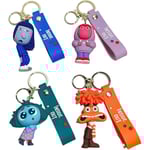 Inside Out 2 Figurer Nyckelring Armband, Nyckelkedja Armband med Inside Out Väska Charm Hänge Nyckelring Kedja för Kvinnor Män